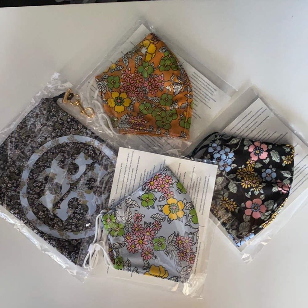 Tory Burch face mask and bag